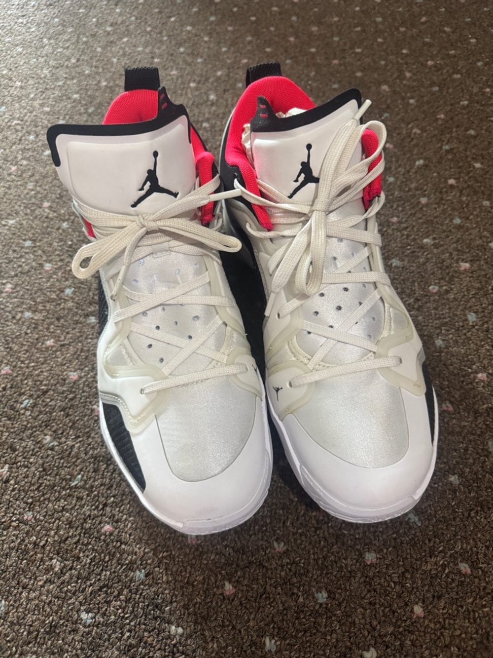 Nike Air Jordan SIREN Red basketball sneakers- White/Red/Black